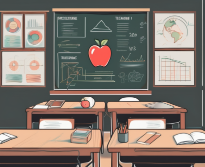 A classroom setting in thailand with a chalkboard