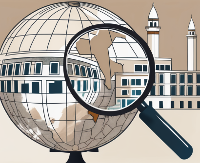 A globe focused on tunisia