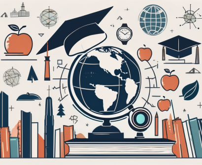 A globe with a magnifying glass focusing on berlin