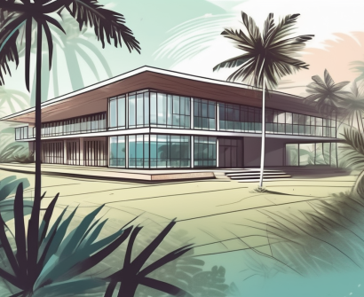 A picturesque international school nestled amidst lush tropical fijian landscapes