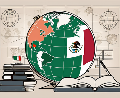 A classroom setting with globes