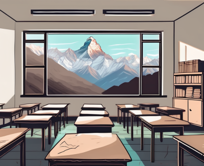 A classroom setting with diverse educational materials