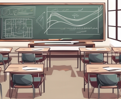 A classroom setting with traditional qatari architectural elements