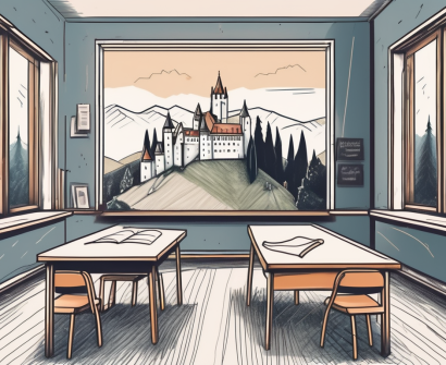 A classroom scene in romania with diverse educational materials