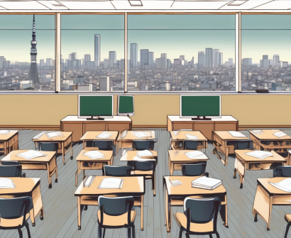 A classroom setting in an international school in tokyo