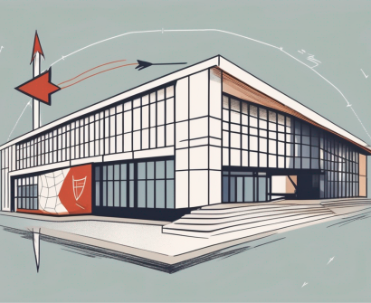 The british international school shanghai building with a symbolic arrow pointing towards its entrance