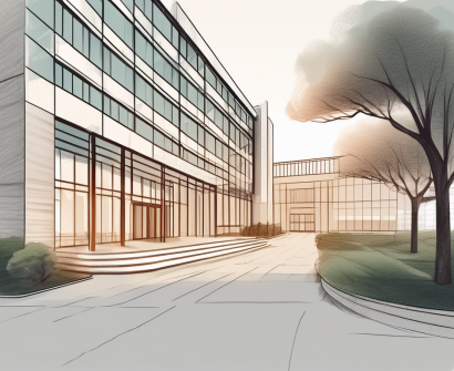 The shanghai livingston american school building with a path leading to its entrance