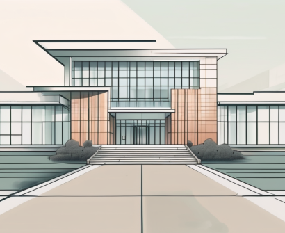 The shanghai pinghe school building with a pathway leading towards it