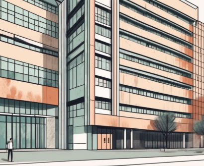 The shanghai qibao dwight high school building with a symbolic representation of a job application