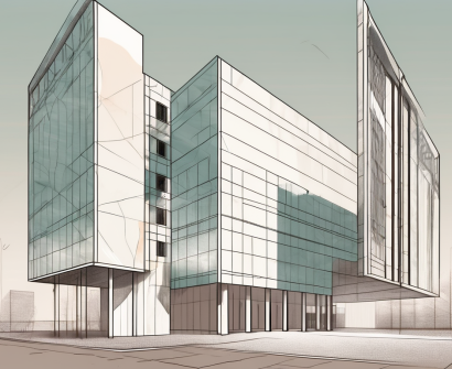 The shanghai world foreign language middle school building with an envelope (symbolizing an application) in the foreground