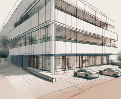 The yew chung international school of shanghai building with a resume and a pen placed in the foreground