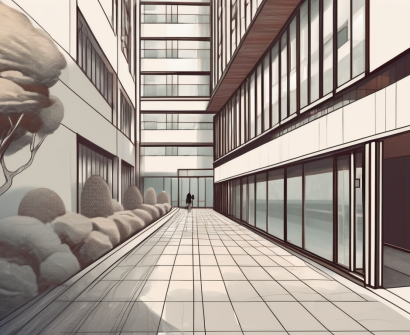 The yew wah school building in shanghai with a pathway leading up to it