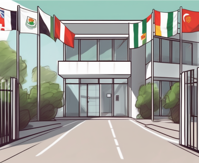 The beanstalk international bilingual school building with a path leading to its entrance