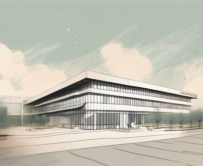 The beijing city international school building with a few papers