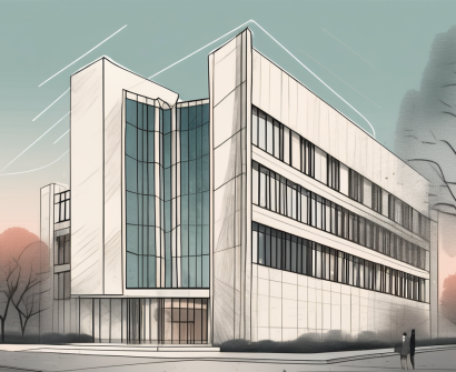 The british school of beijing's iconic building with a few application documents and a laptop nearby