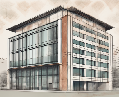 The deutsche botschaftsschule peking building with a few job application documents placed in the foreground