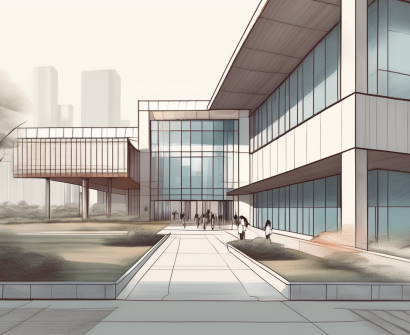 The changzhou trina international school building with a path leading to its entrance