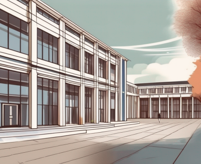 The iconic oxford international college of changzhou building with a path leading towards its entrance