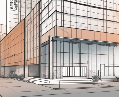 The japanese school of guangzhou's building with a job application form and a pen on the foreground