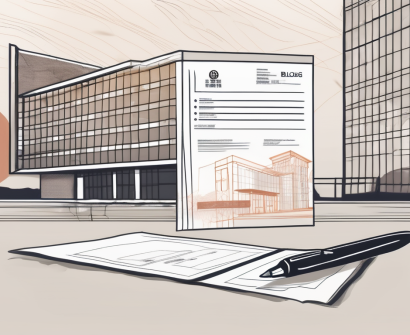 The ningbo zhicheng school international building with a job application form and a pen on the foreground