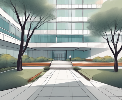 The shenzhen college of international education building with a path leading to its entrance