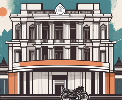 The international school of phnom penh with a few symbolic elements like a briefcase and a passport