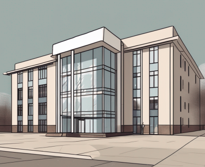 The international school of aberdeen building with a uk flag in the background