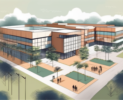 The international school of uganda's campus with prominent features like buildings