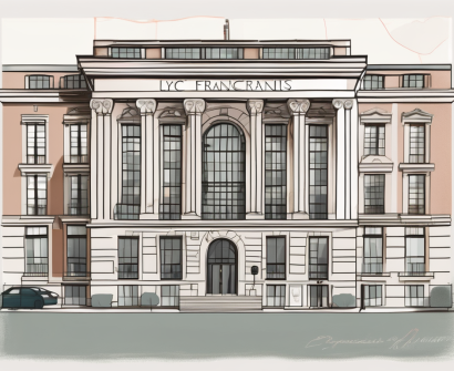 The lycée français de new york building with a symbolic representation of a job application