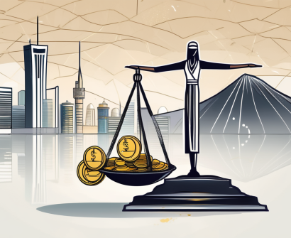 A symbolic scale balancing a teacher's cap and a bag of coins