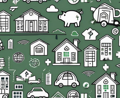 A classroom setting with various symbols representing financial aspects such as a house for housing allowances