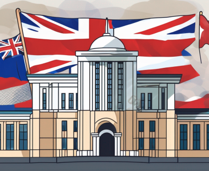 The british school manila building with a magnifying glass hovering over it