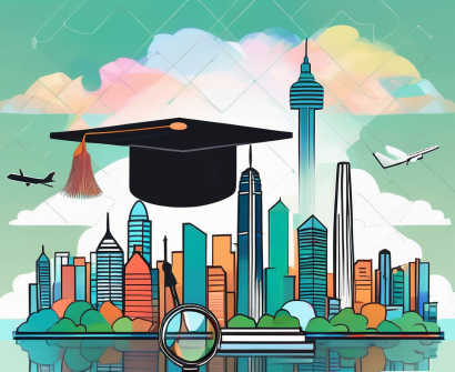 A vibrant hong kong skyline with iconic landmarks