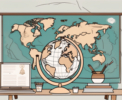 A classroom setting with diverse cultural symbols