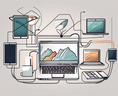 Various digital devices like a laptop