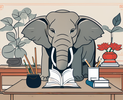 A classroom scene with iconic symbols of vietnam and thailand