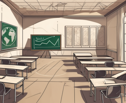 A classroom setting with saudi arabian architectural elements in the background