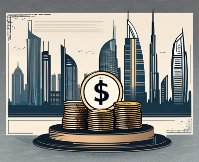 A symbolic scale balancing a stack of coins and a certificate