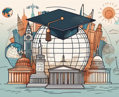 A globe with a graduation cap on top