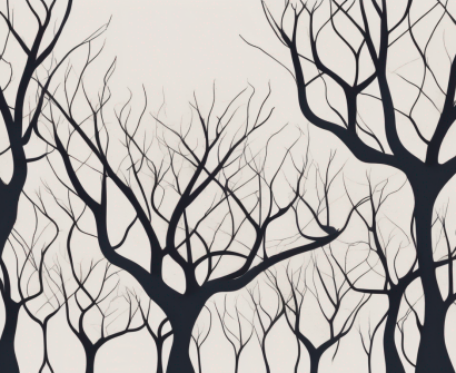 A barren tree with seven of its ten branches appearing stunted and underdeveloped