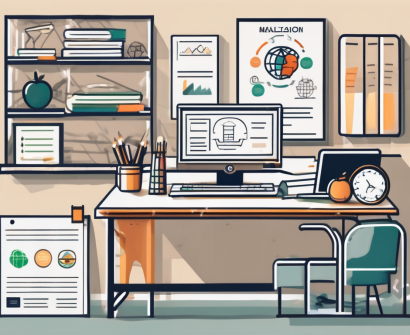 A well-organized classroom with various teaching aids