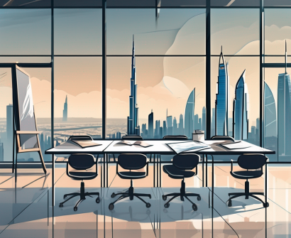 A classroom setting in dubai with english teaching materials