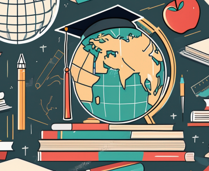 A graduation cap resting on top of a globe