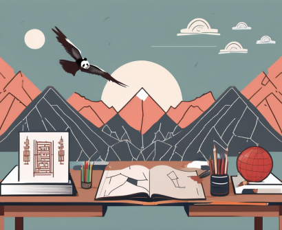 A classroom setting split in two