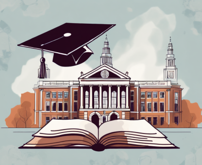 The university of sheffield's iconic buildings with an open book and a graduation cap floating above it