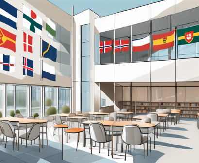 The international school of düsseldorf's campus with various elements like modern classrooms