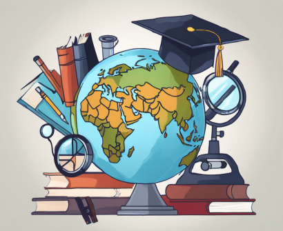 A graduation cap on top of a globe