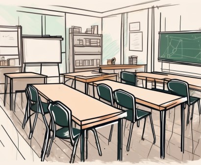 A classroom setting in vietnam with various teaching aids and tools