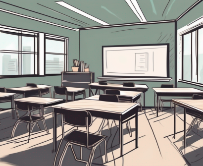A classroom setting in malaysia with empty chairs
