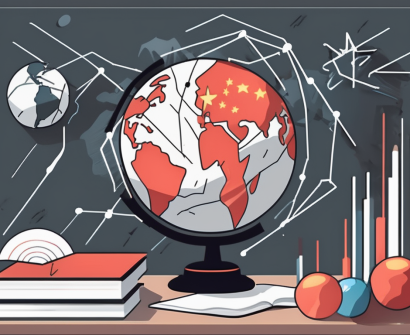 A classroom setting in china with scattered teaching materials